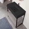 Modern Console Vanity with Grey Oak Cabinet, 35